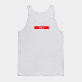 USA // Red Box Logo Tank Top